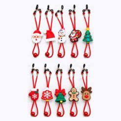 Cordones elásticos para gafas infantiles con muñecos navideños de silicona: 10 diseños